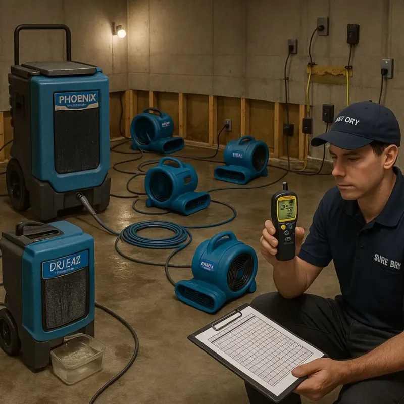 Structural Drying and Dehumidification process in Willingboro, NJ